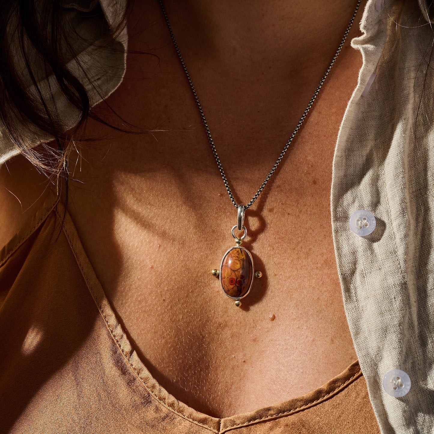 One of a Kind Leopard Skin Jasper Pendant