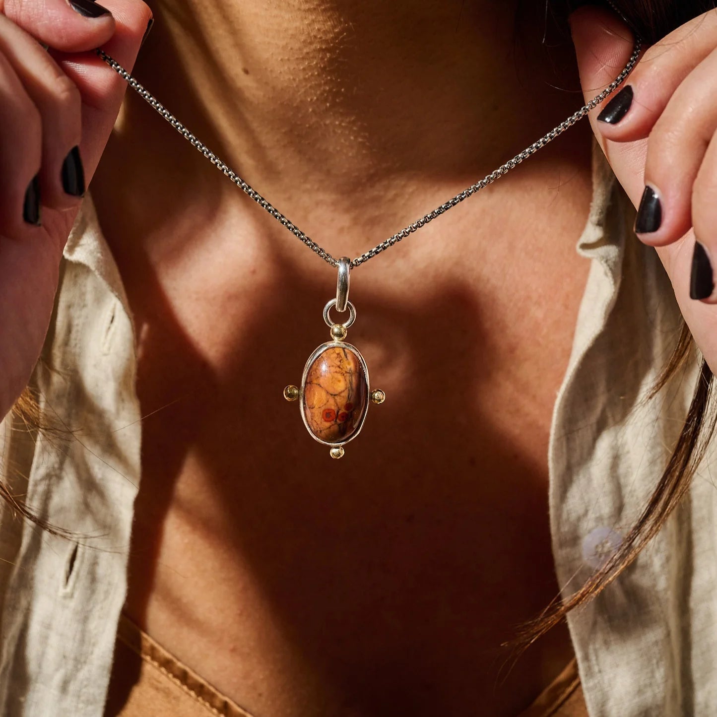 One of a Kind Leopard Skin Jasper Pendant