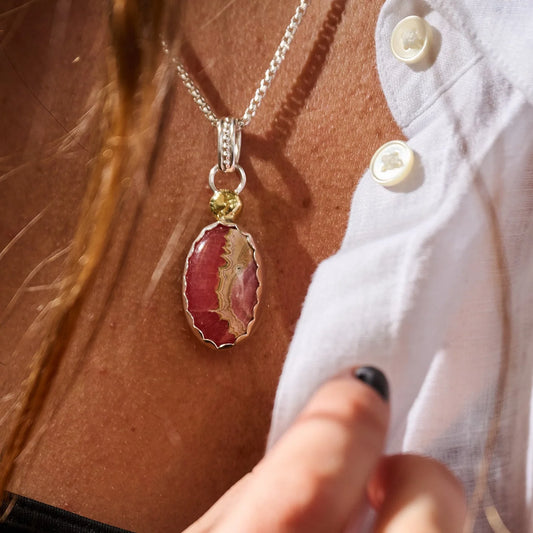 One of a Kind Rhodochrosite Pendant