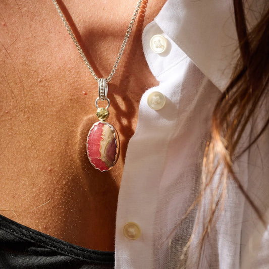 One of a Kind Rhodochrosite Pendant
