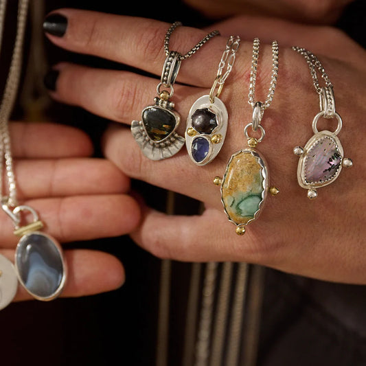 One of a Kind Star Sapphire and Iolite Pendant